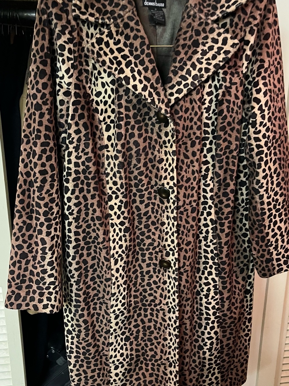 Dennis Basso Leopard Print Single-Breasted Coat - Brown/Black/Cream